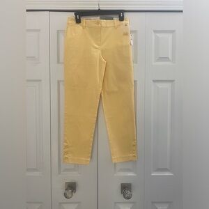 NWT Talbots size 2 Perfect Crop pants with slim leg yellow